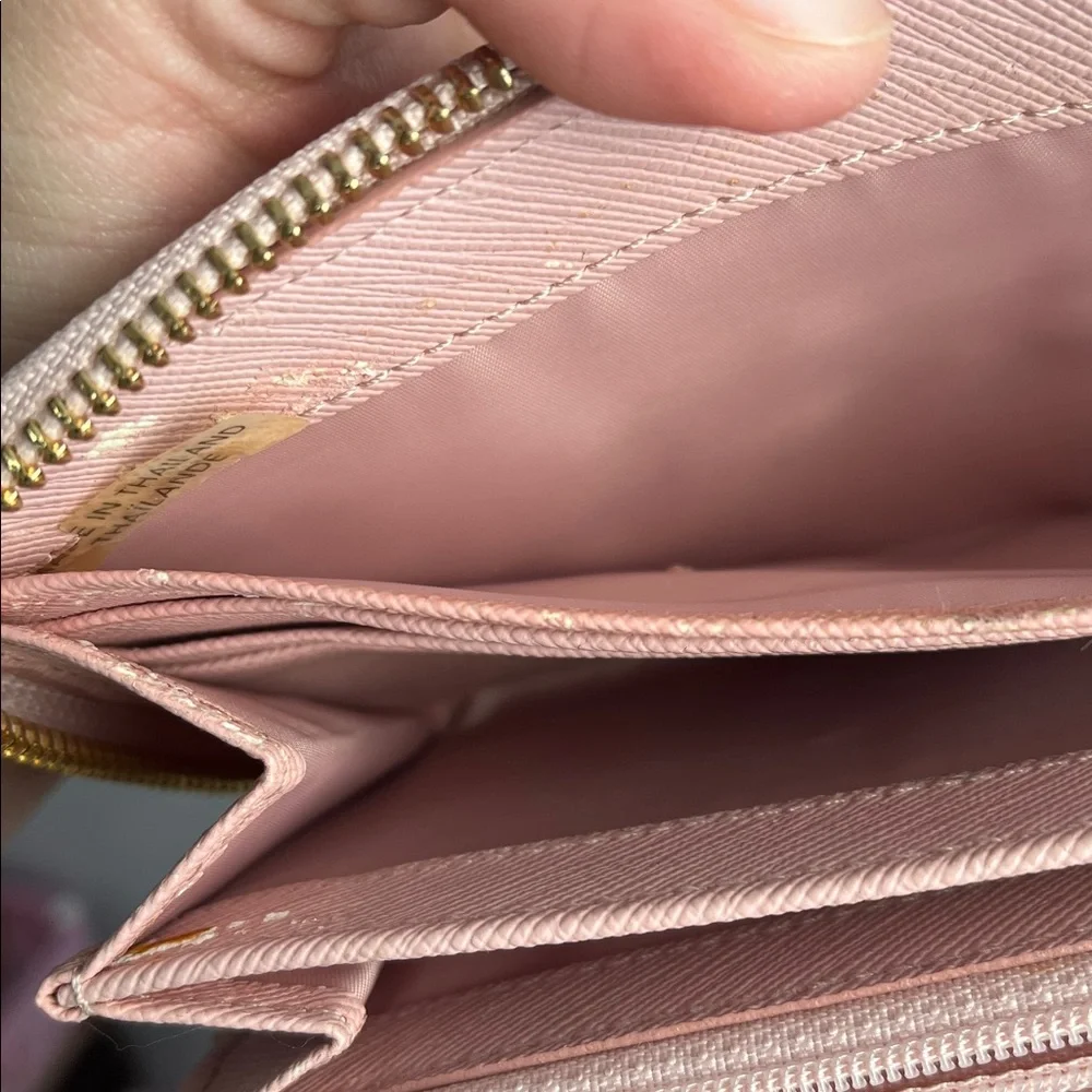 Coach Pink and Gold Heart Pattern Wallet